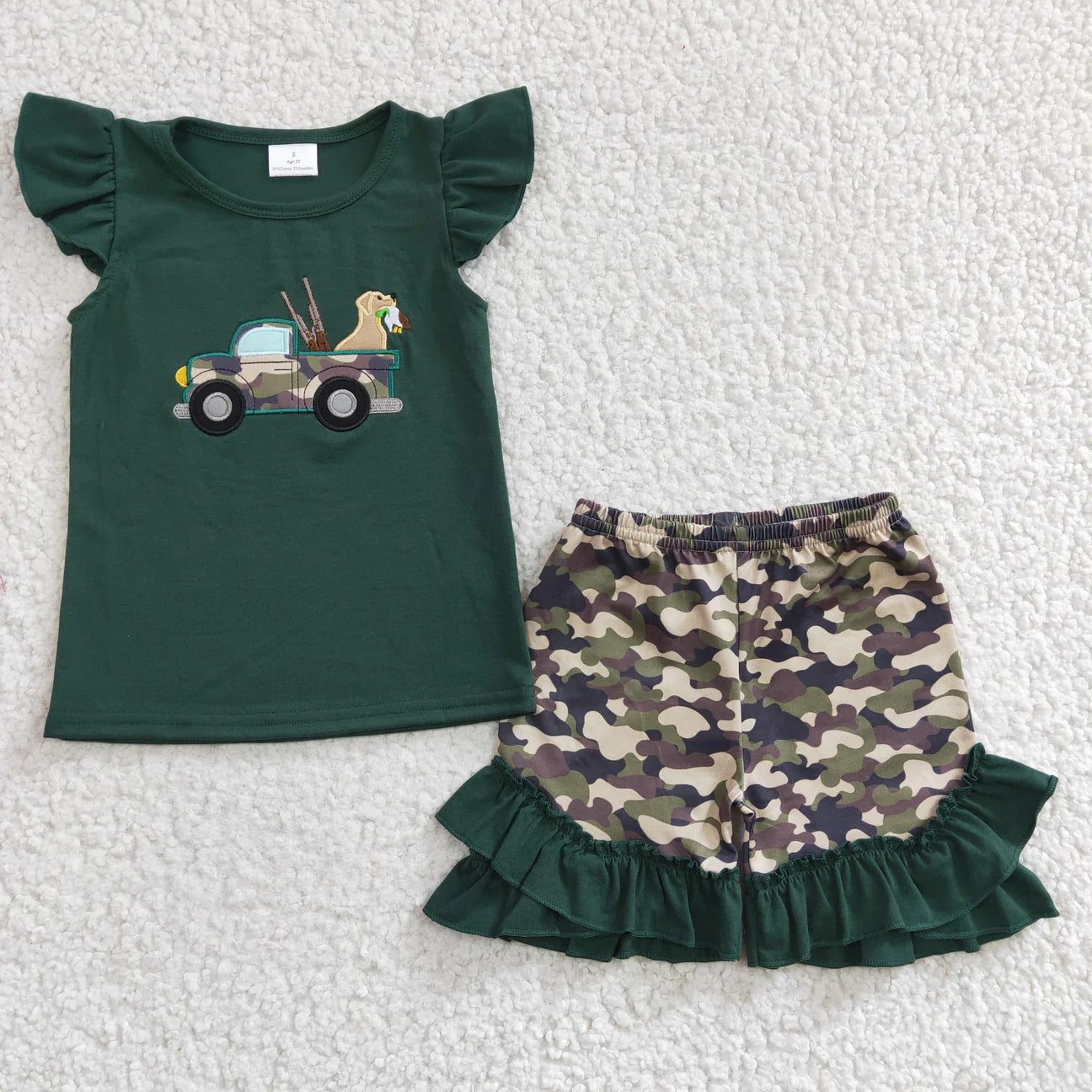 Hunting Truck Ruffle Girl Set
