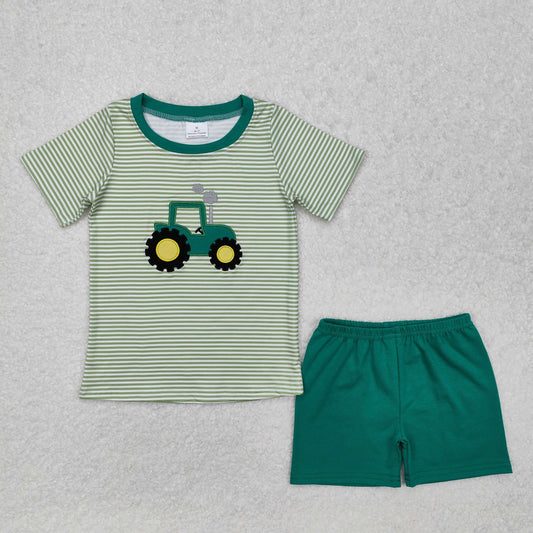 Green Striped Tractor Set