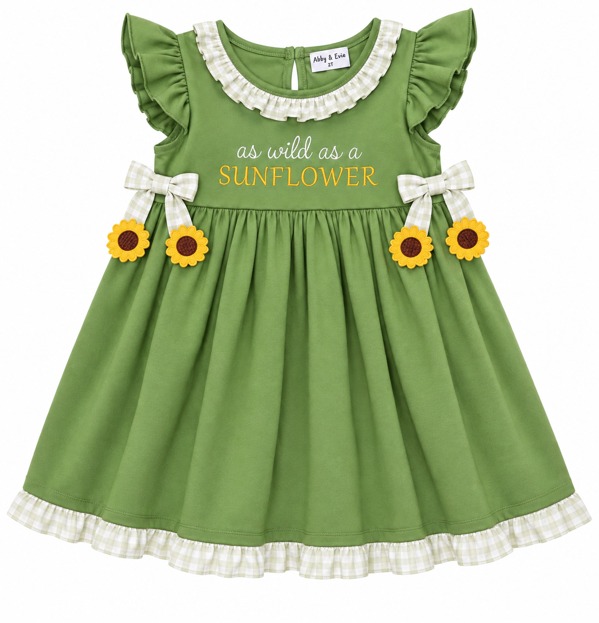 Sunflower Appliqué Bow Dress