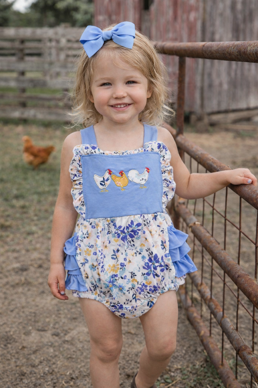 Floral Chicken Ruffle Bubble