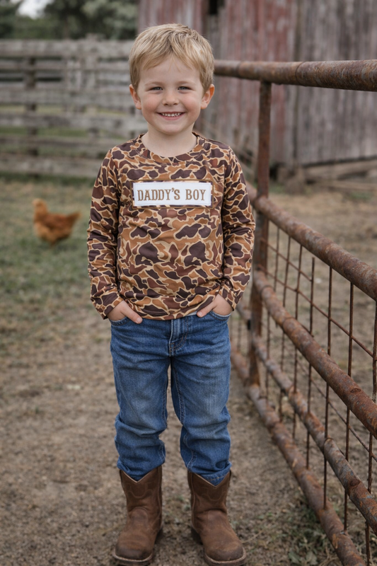 Daddy's Boy Brown Camo Long Sleeve