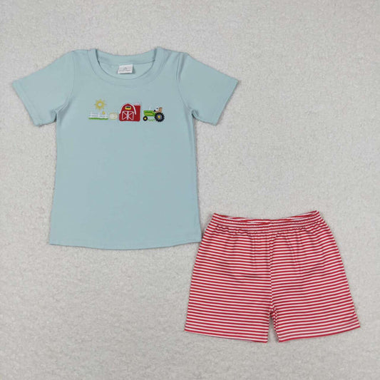 Sunny Summer Embroidered Farm Boy Set