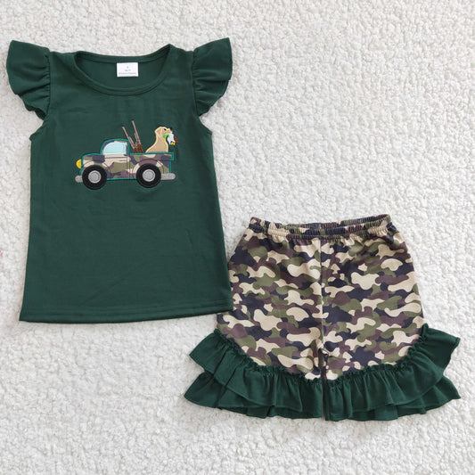 Hunting Truck Ruffle Girl Set