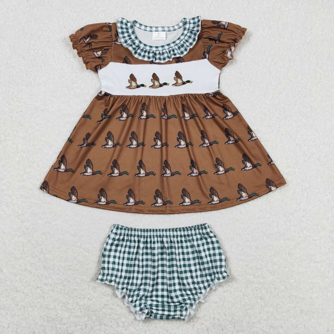 Rust Mallard Girl Diaper Set
