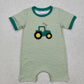 Green Striped Tractor Romper
