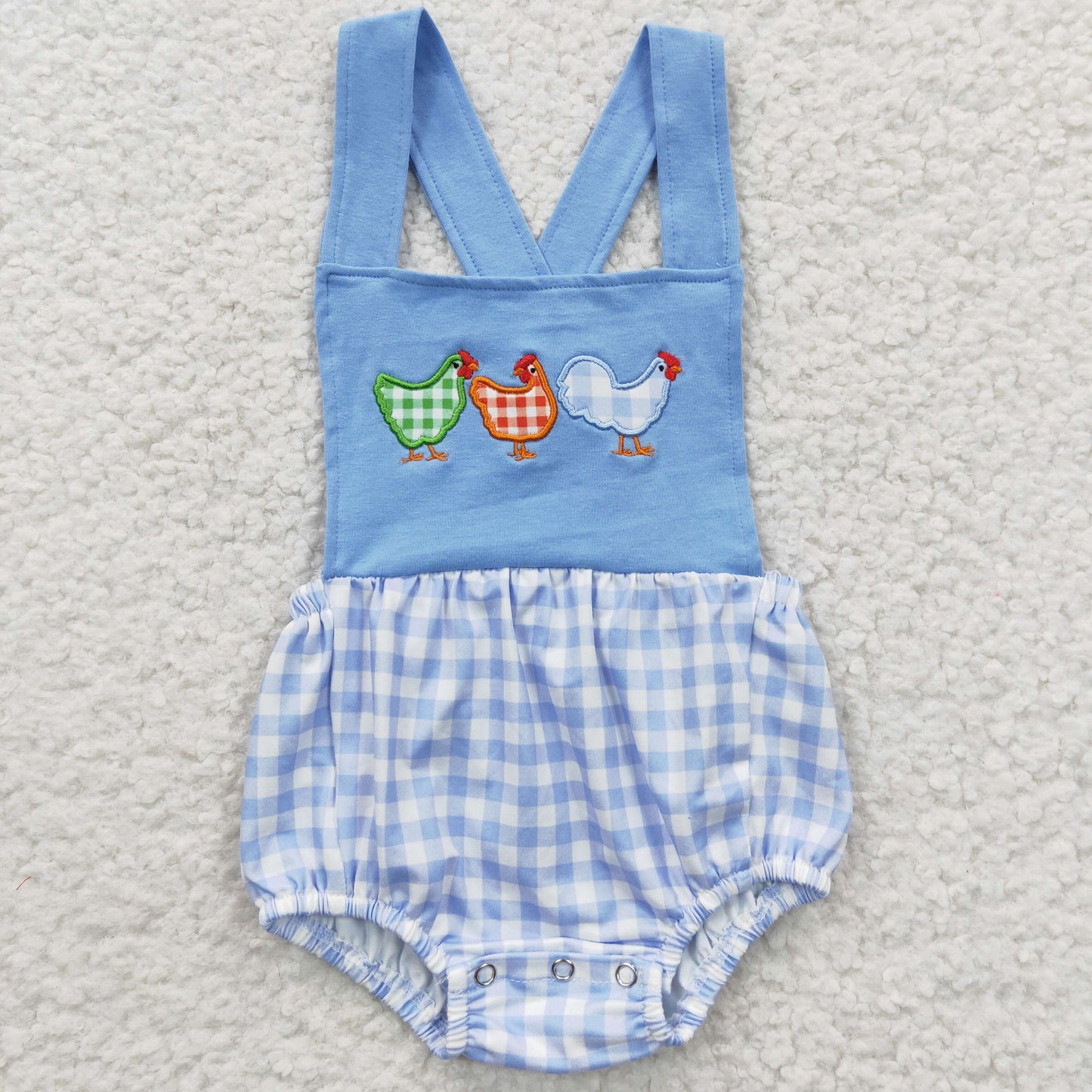 Blue Plaid Chicken Bubble