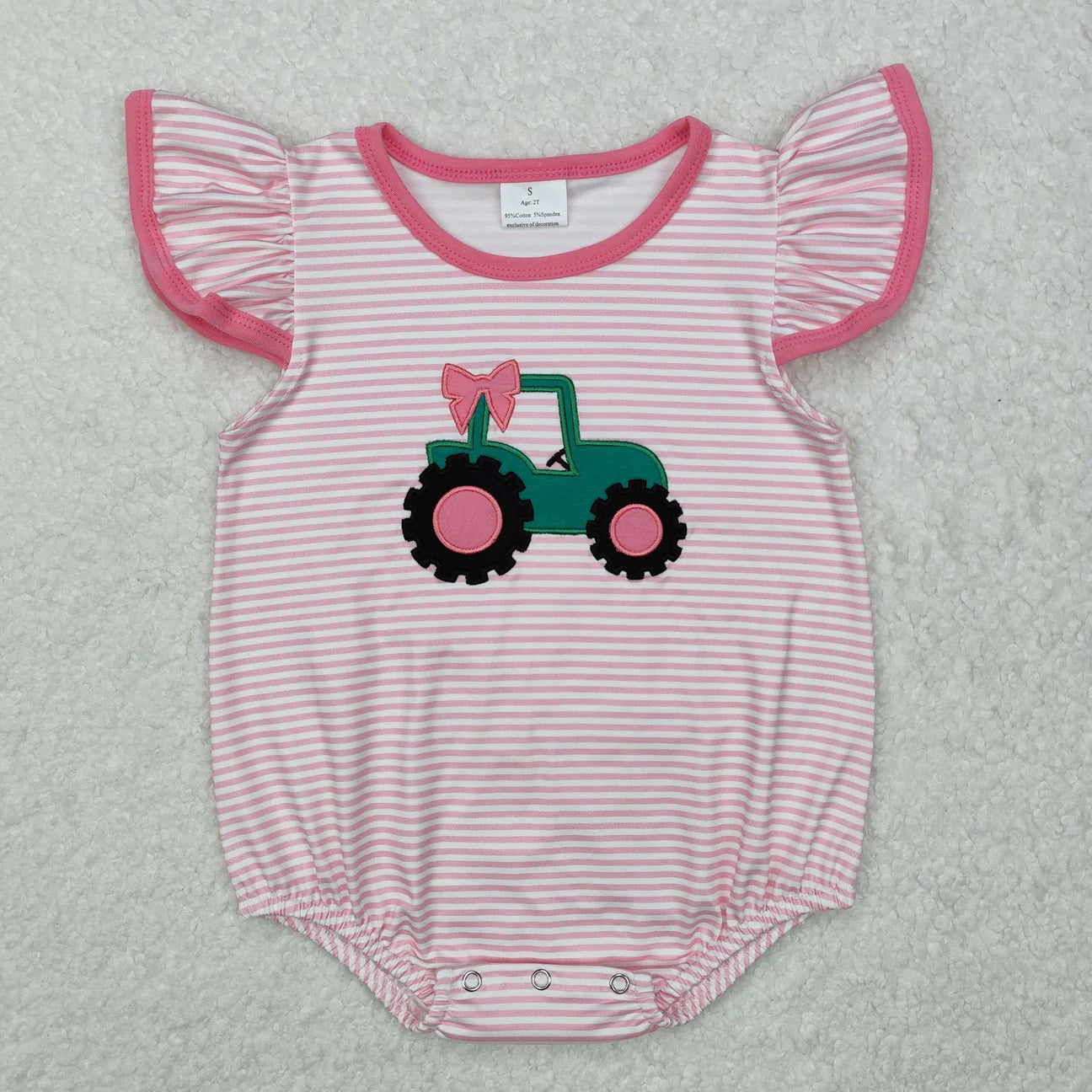 Pink Striped Tractor Bubble