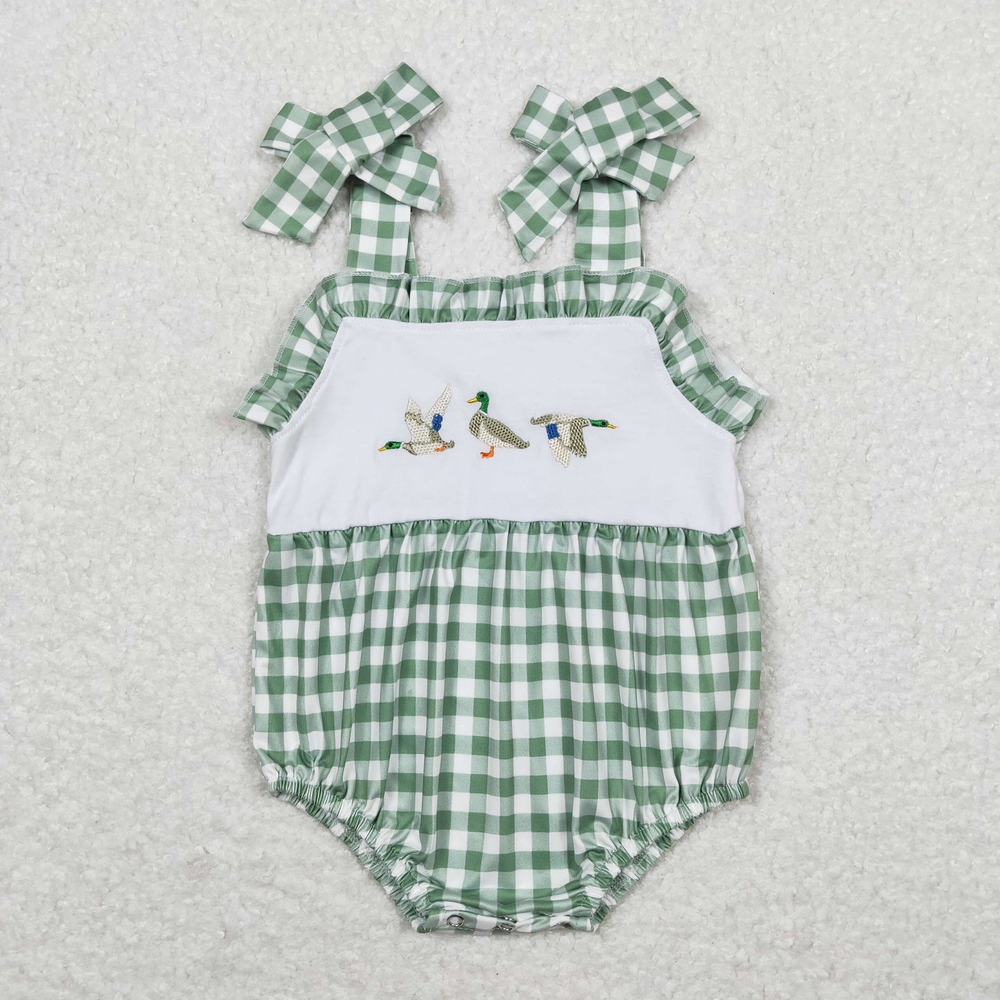 Green Gingham Mallard Girls Bubble